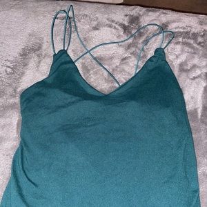 Cross back strap tank top